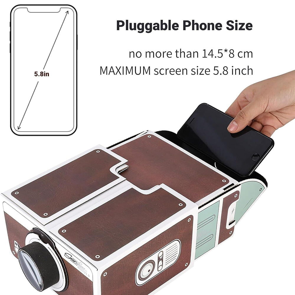 Mini DIY Home Portable Smartphone2.0 Mobile Phone Projector Amplifier Home