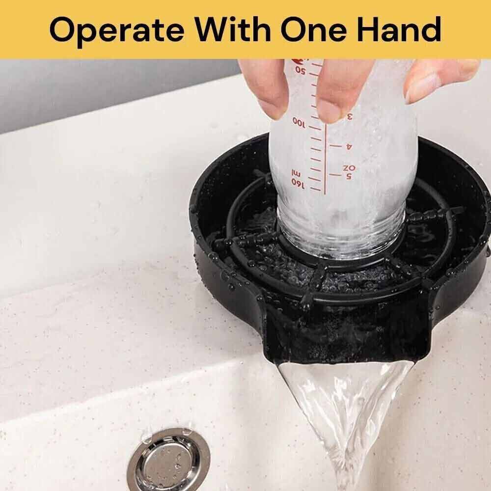 Kitchen Cafe Sink Glass Rinser Automatic Bottle Washer Cup Cleaner Bar Pitcher