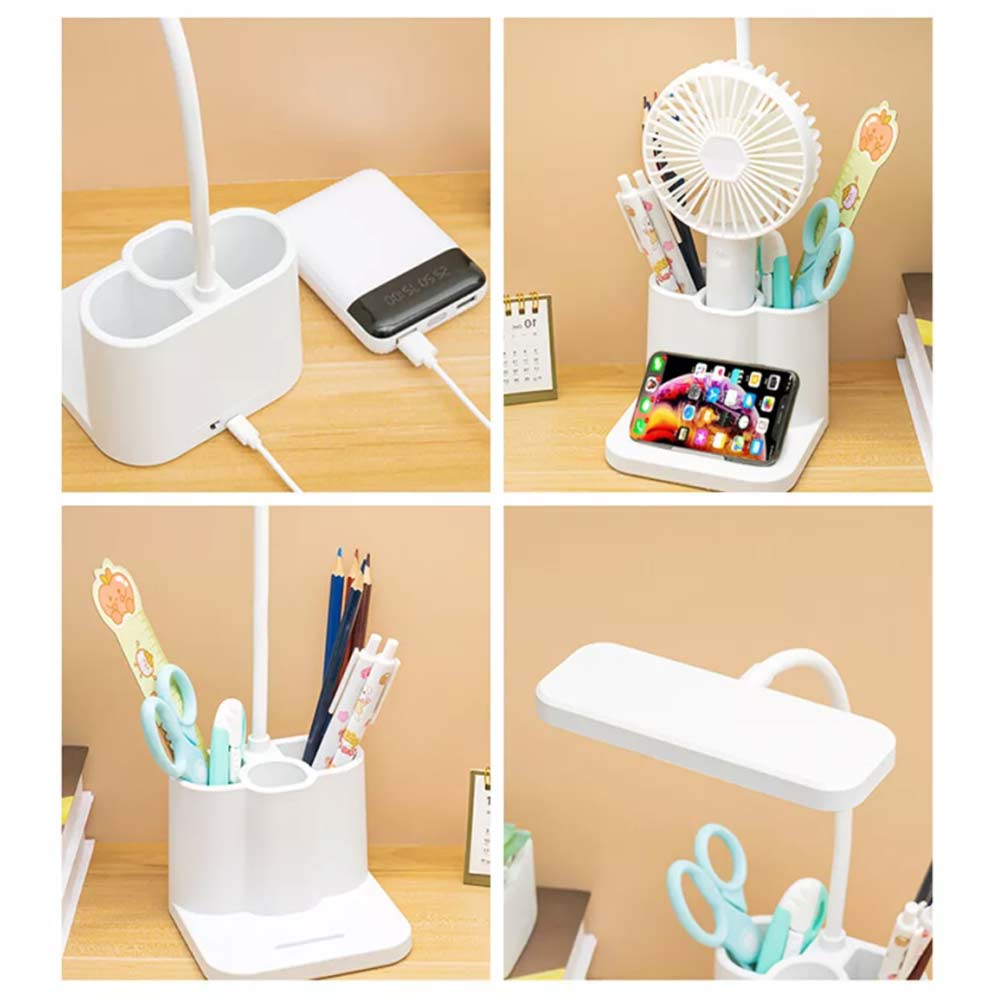 LED Desk Light Dimmable Touch Sensor Table Bedside Reading Lamp USB Rechargeable