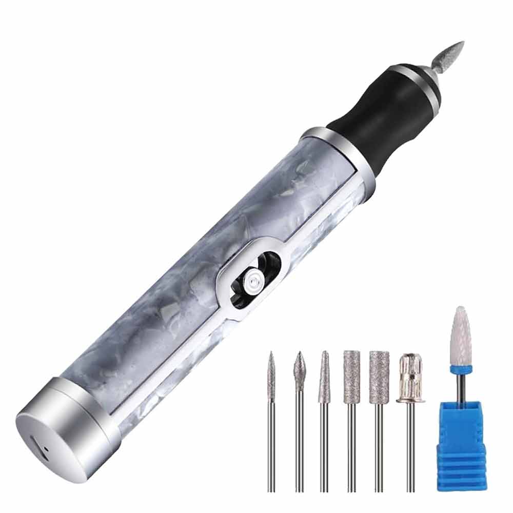 Cordless Nail Grinder for Thick Toenails – 4-Speed Electric Nail File with 7 Attachments, Low Noise & Rechargeable