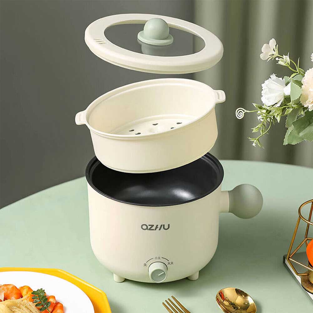 Portable Mini Electric Cooker – 1-2 Person Small Boiling & Stewing Pot for Dorm, Office & Travel