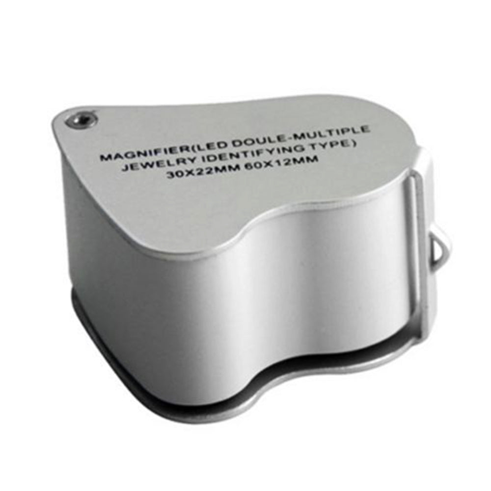 LED Double Multiple 30X 60X Jewelers Eye Loupe Lens Magnifier Magnifying Glass