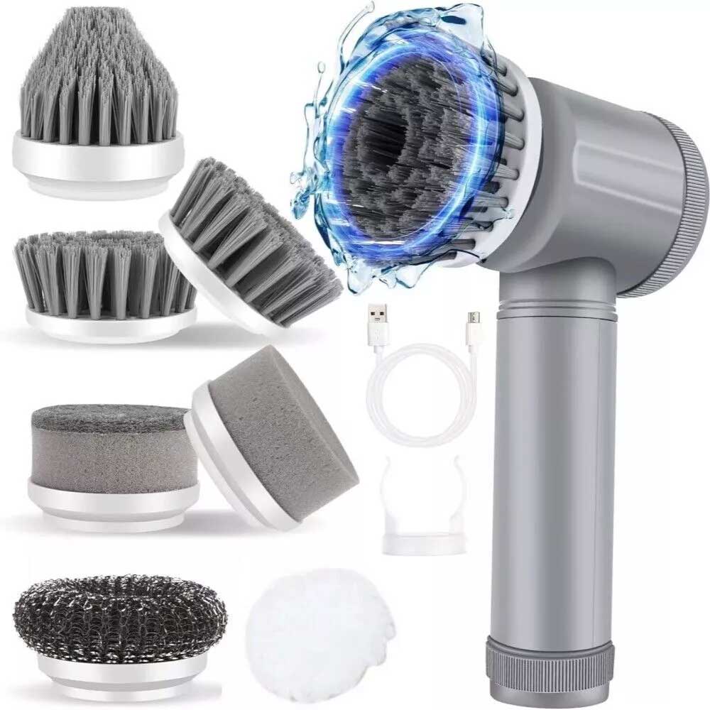 Cordless Electric Spin Scrubber - Powerful Turbo Cleaning Brush, Rechargeable Bath & Floor Scrubber