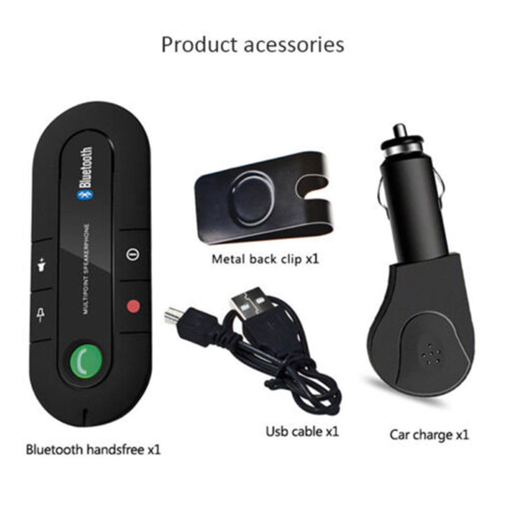 Sun Visor Clip Wireless Bluetooth Handsfree Speaker Phone MP3 Player Car Charger