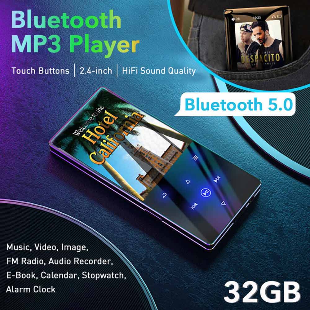 32G MP3 FM Radio Player Sport Music Portable Video Recorder MP4 Bluetooth HIFI