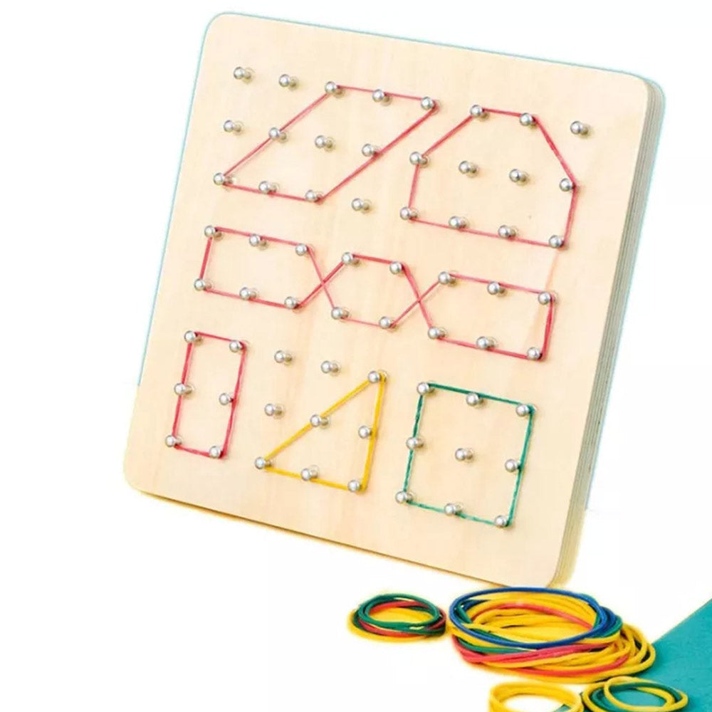 49/64Nails Wooden Toy Geoboard Mathematical Block Pattern with Rubber Bands Kid