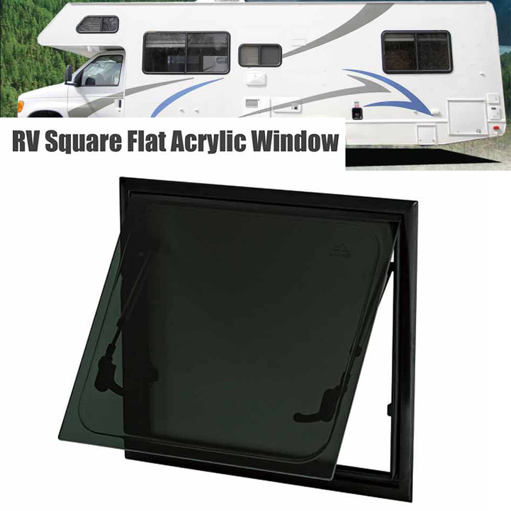 RV Caravan Square Push Out Flat Window Locking Handle with Strut Fitting