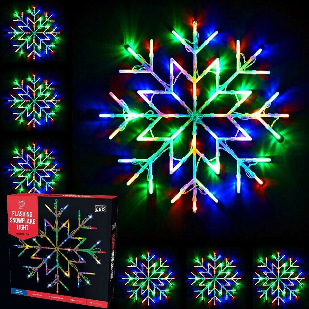 35cm 50 LED Multicoloured Light Up Christmas Window Star USB Powered
