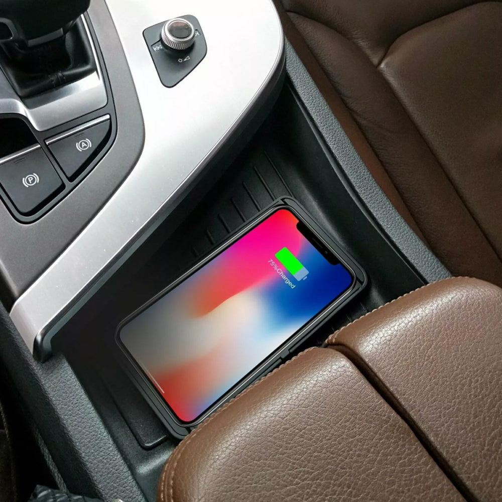 Car Wireless Fast Charging Mat Non-Slip Pad Holder 1M Cable For Smart Phones