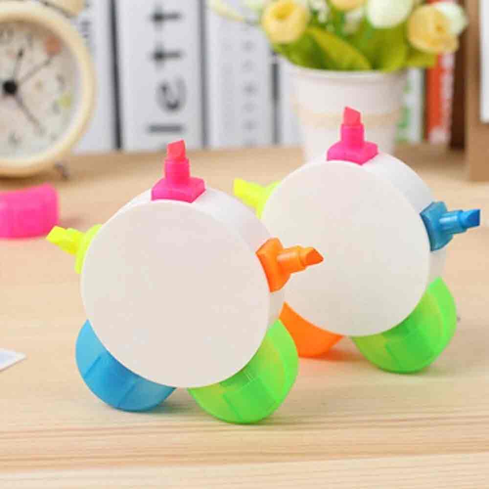 5-in-1 Flower Shaped Highlighter – Novelty Multi-Colored Stationery Art Pen for Craft