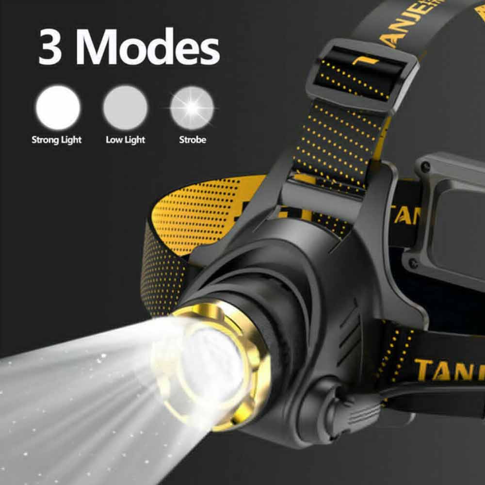 LED Headlamp USB Rechargeable Headlight Super Bright Head Torch Lamp Flashlight
