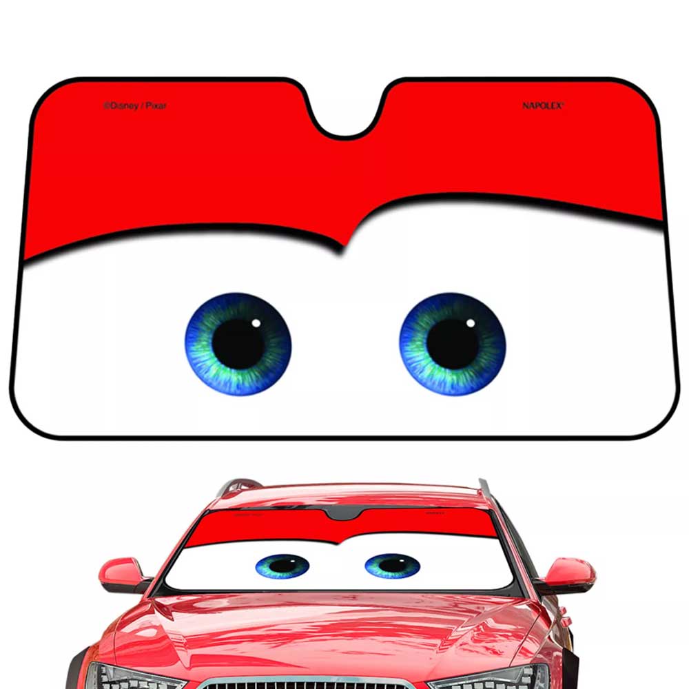 Cartoon Eye Car Windshield Sun Shade – Grey Face Design, 130x70cm UV Protection for SUV & Sedan