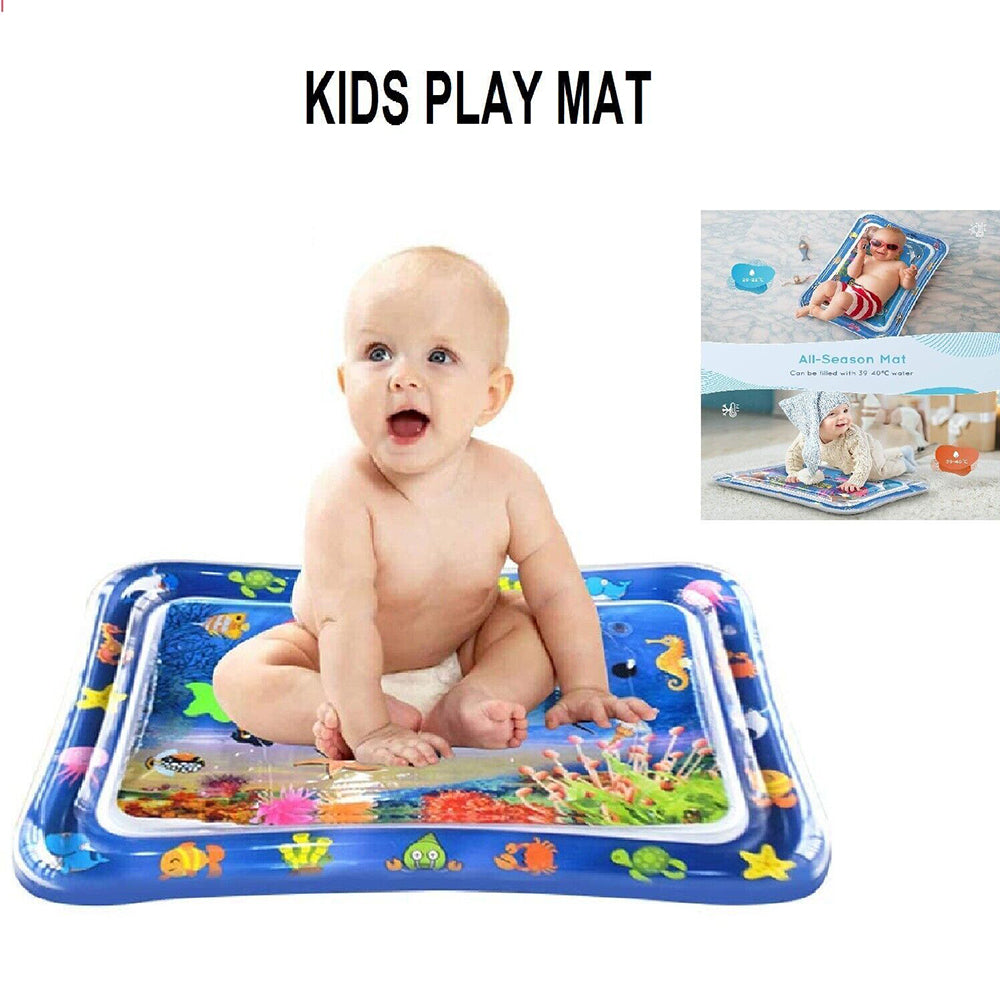 Baby Water Play Mat Inflatable For Infants Toddlers Fun Tummy Time Sea World
