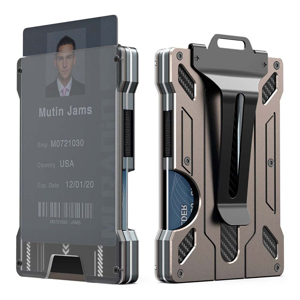 Card Holder Aluminum RFID Blocking Men Credit ID Wallet Slim Money Purse Clip