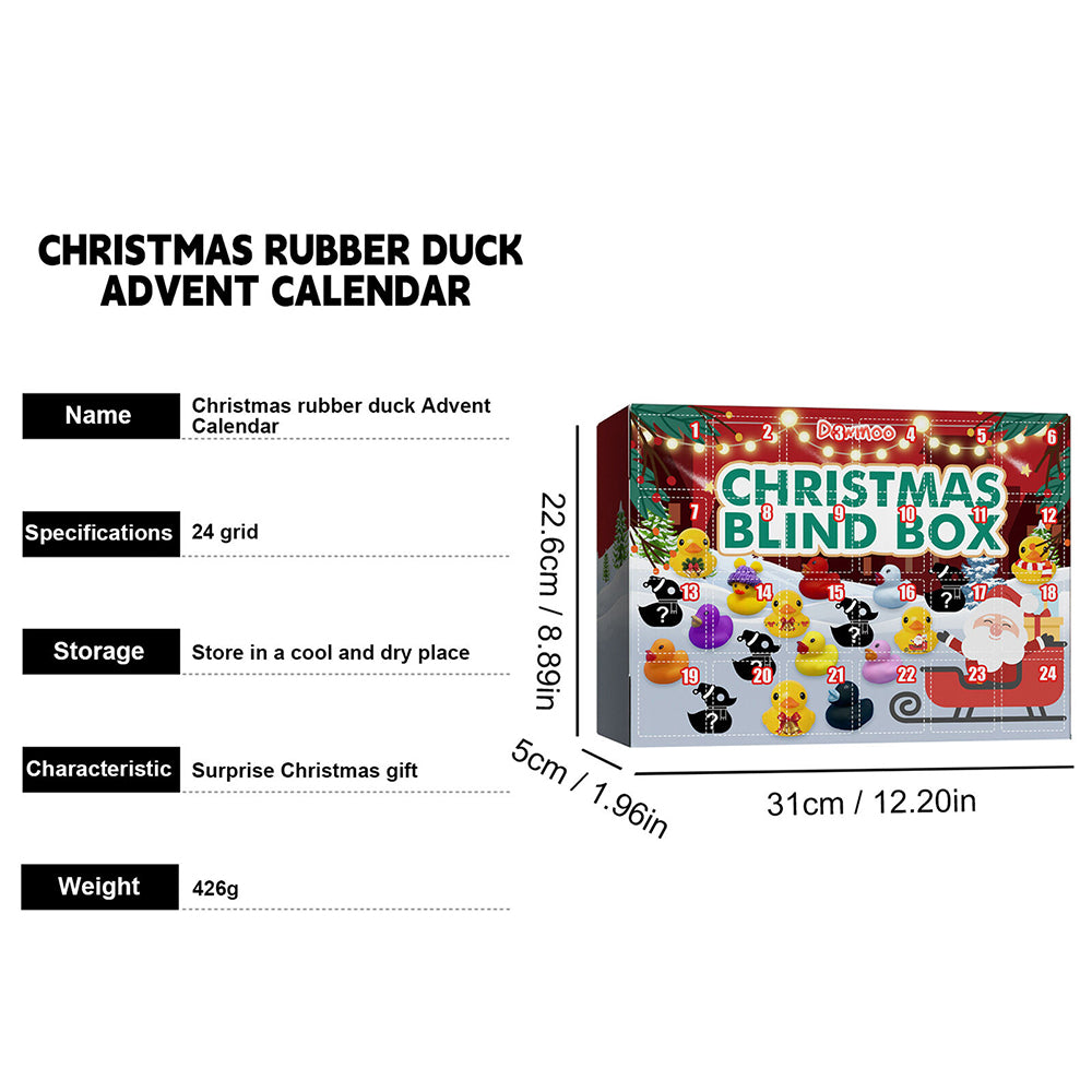 Christmas Advent Calendar 24 Days Countdown Box Float Squeaky Sound Duck Toy