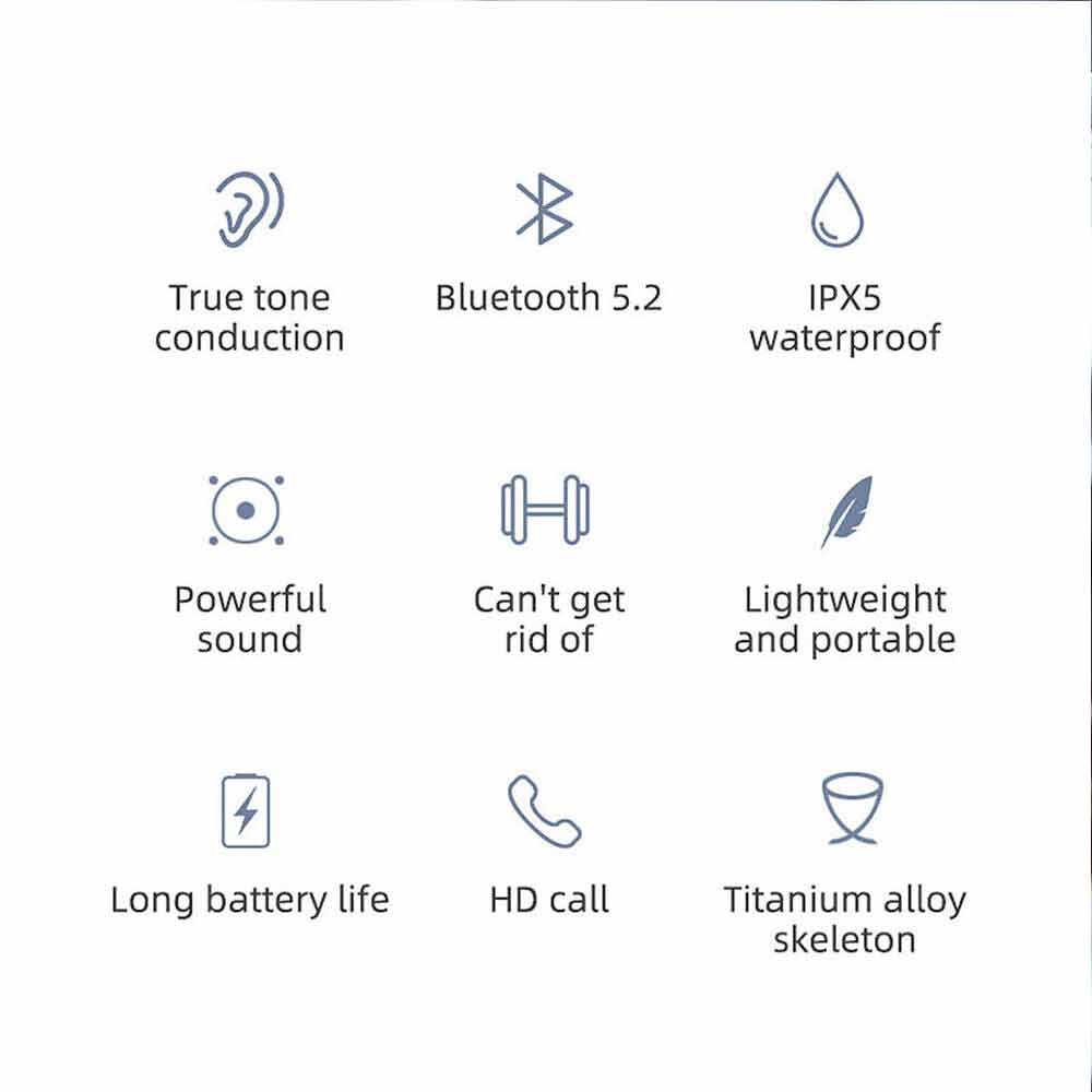 Wireless Sport Earphones Bone Conduction Headphones Bluetooth Waterproof Headset