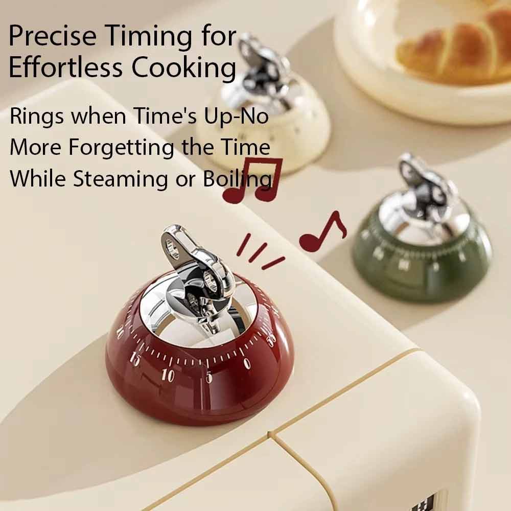 Manual Magnetic Kitchen Timer – Mechanical Mini 60-Minute Countdown Cooking Timer
