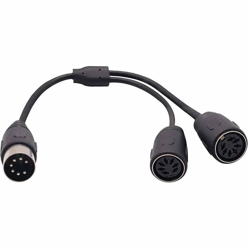 7-Pin Male to Dual 7-Pin Female DIN Y Splitter Stereo Cable – 0.5m
