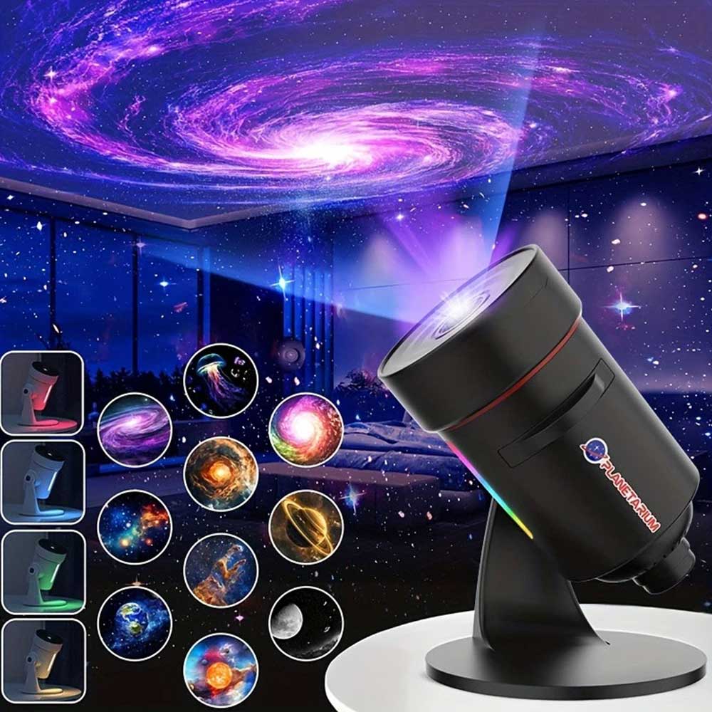 Galaxy Night Light Projector – HD Planetarium with 10 Films & Rotation Speed
