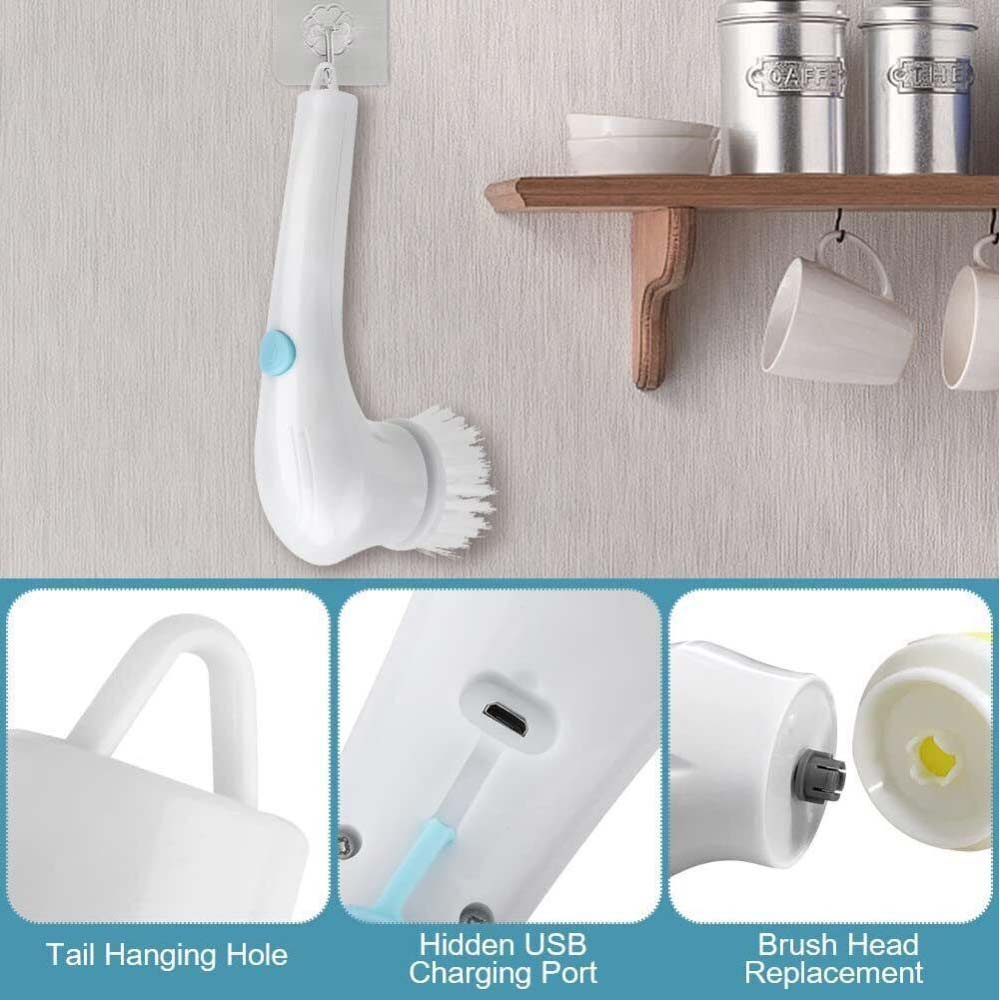 Electric Cordless Cleaning Brush Spin Scrubber Turbo Scrub Cleaner For Bathroom