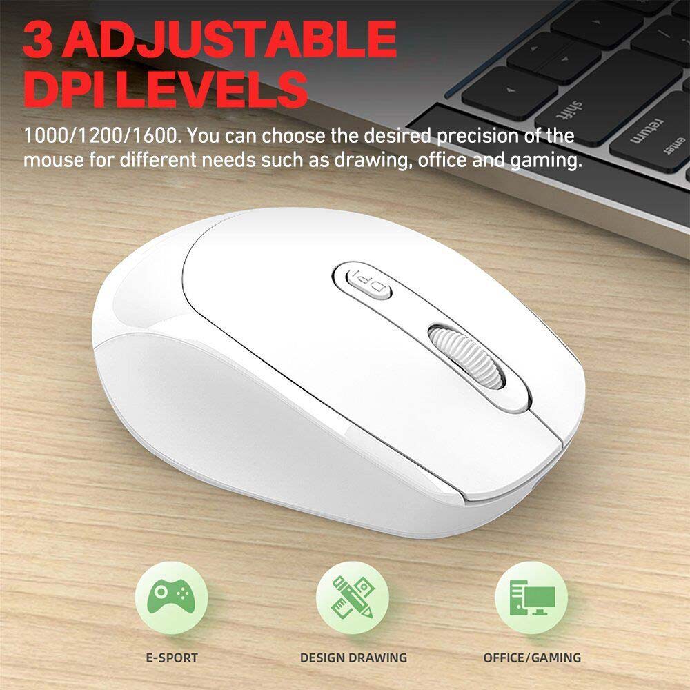 2.4GDual Mode Wireless Bluetooth Mouse Rechargeable Silent Ergonomic forLaptopPC