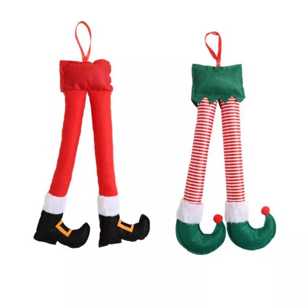 Christmas Auto Truck Santa Elf Legs Car Hanging Decor Stuffed Xmas Ornaments