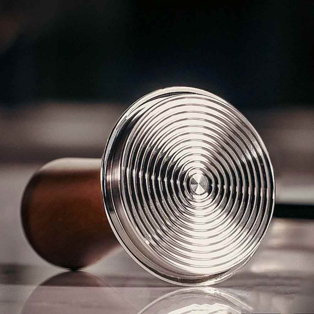 53mm Threaded Base Beech Wood Coffee Tamper – Internal Spring Balanced Force Coffee Hammer