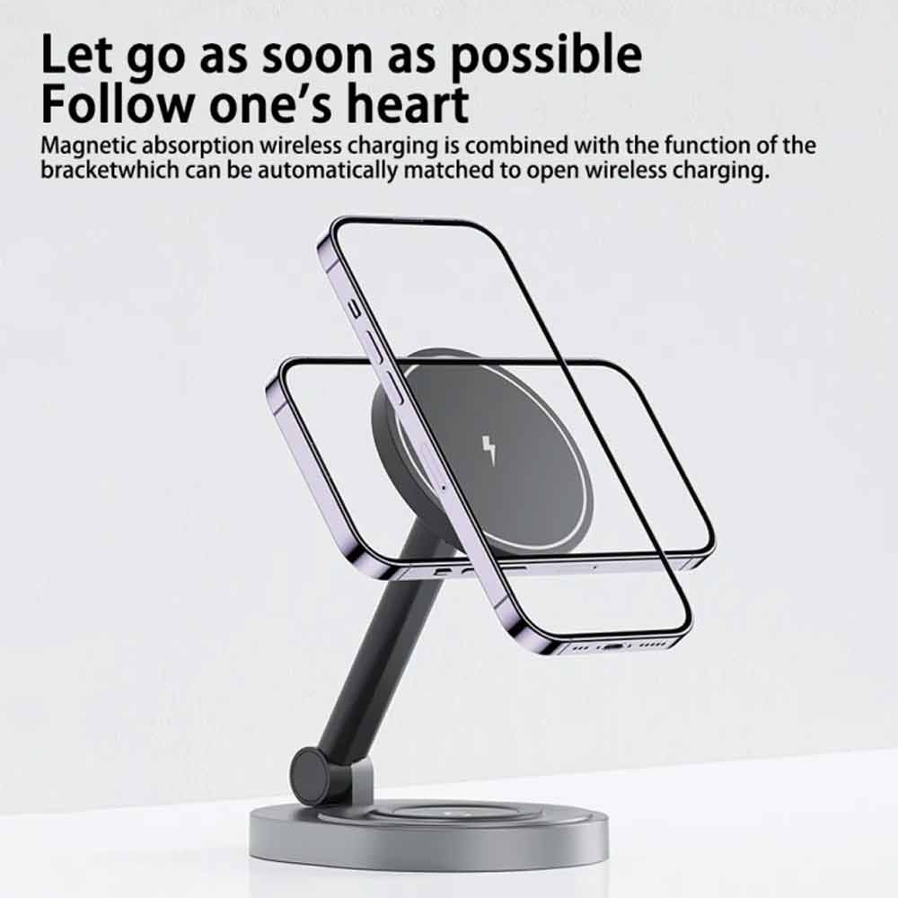 Magnetic Wireless Charger Stand For iPhone 15 14 13 12 Pro Max Magsafe Charger