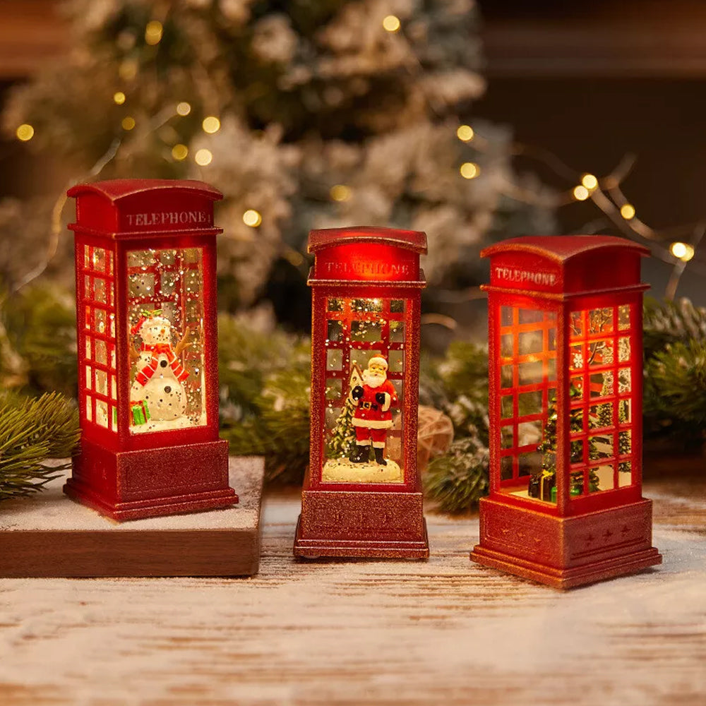 Christmas LED Light Up Lantern Xmas Santa Claus Table Lamp Ornament Decor Gifts