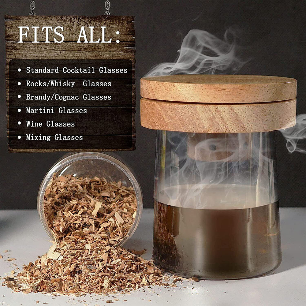 Cocktail Smoker Kit -Whiskey/Bourbon Smoker Infuser Kit with Flavors Wood Chip