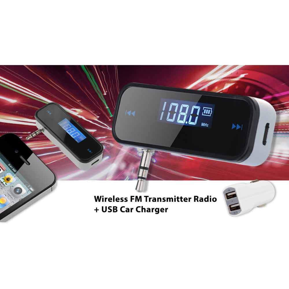 3.5mm Car Wireless MP3 FM Transmitter Handsfree Radio For Mobile phone universal