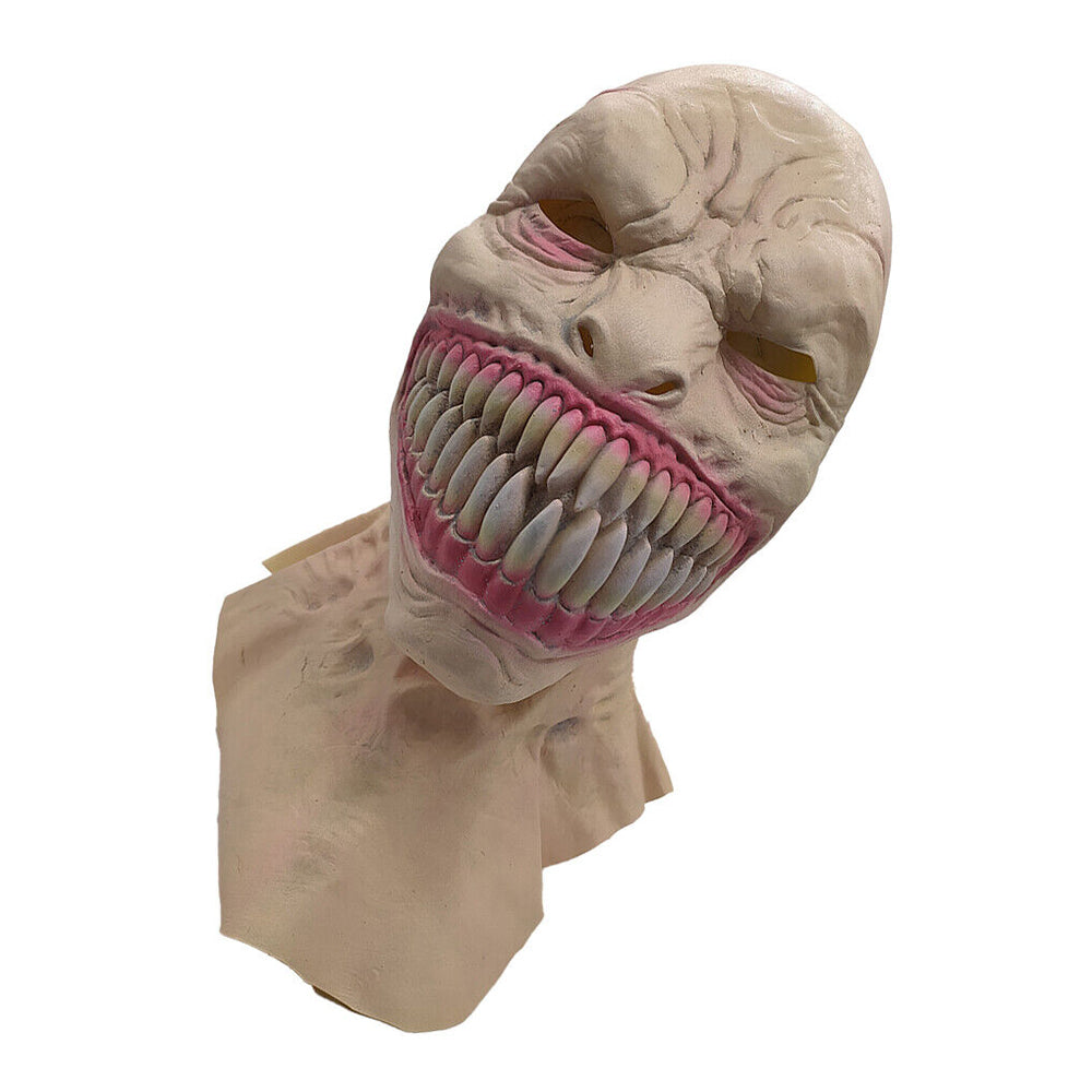 Long Creepy Clown Scary Realistic Facial Mask Horror Gruesome Party Cosplay Deco