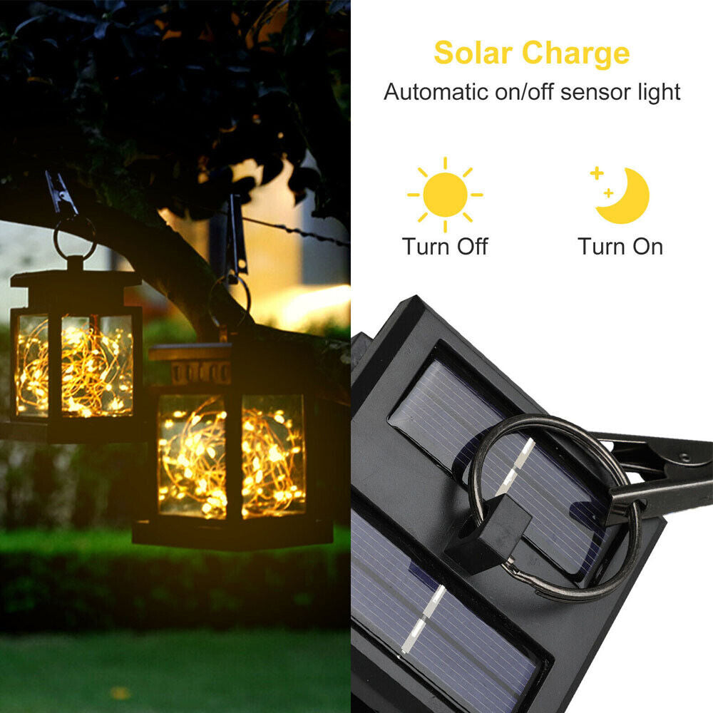 LED Solar Powered Hanging Lantern Lights Waterproof Outdoor Garden Table Lamp