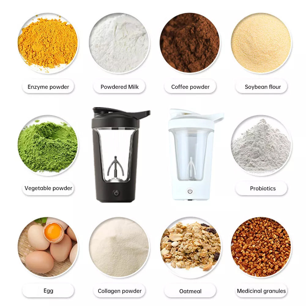 Electric Protein Powder Shaker Bottle USB Rechargeable Mixing Cup Coffee Mug