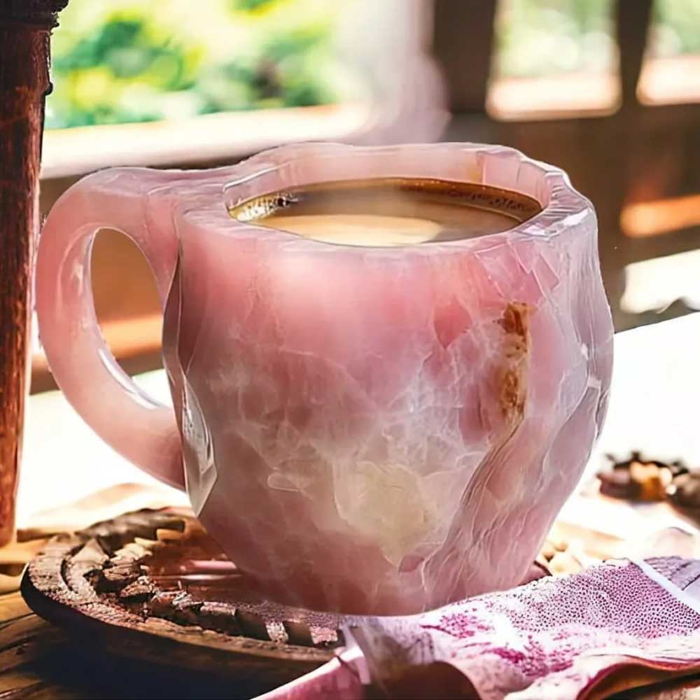 Handmade Mineral Crystal Coffee Cup Elegant Coffee Cup,Translucent Coffee Cup