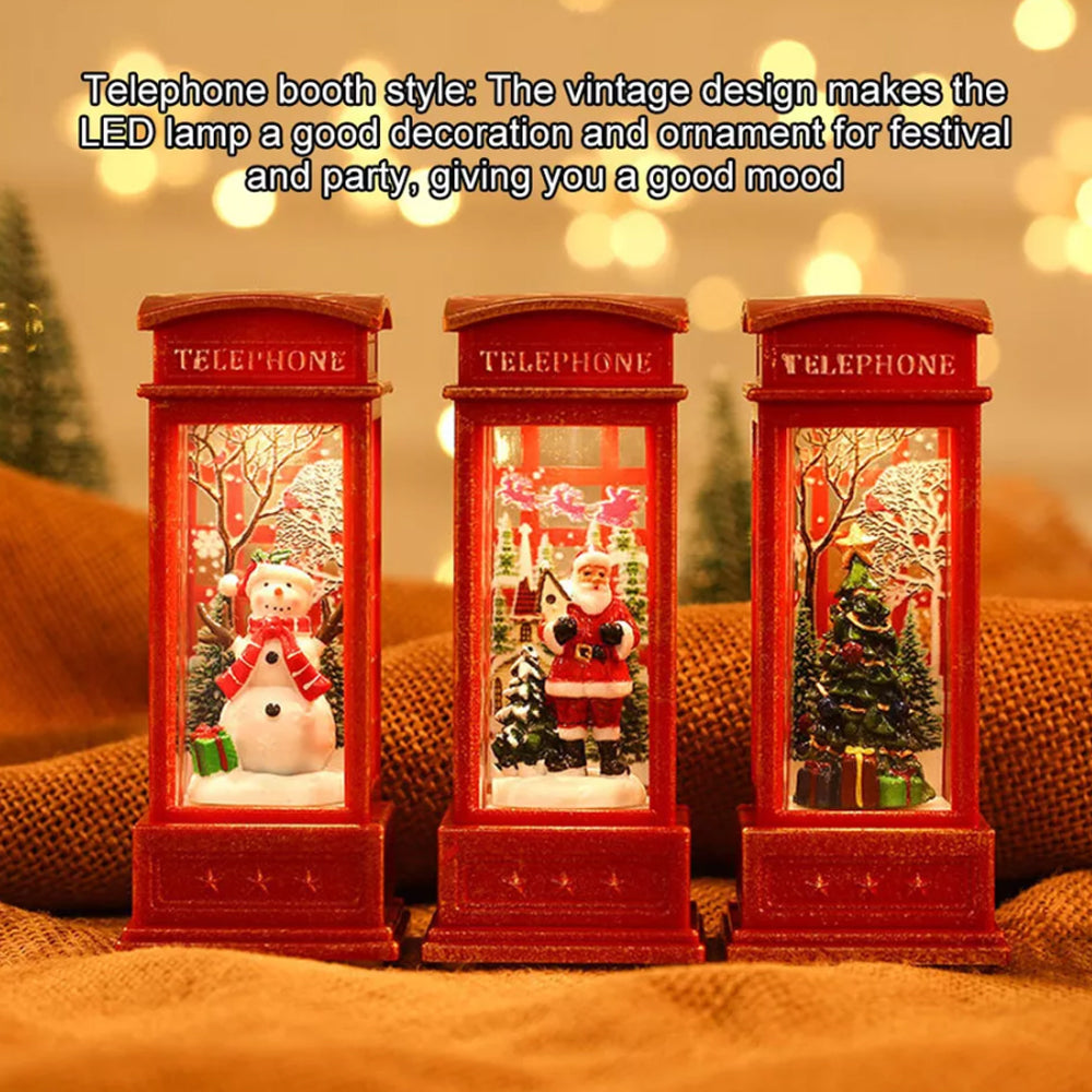 Christmas LED Light Up Lantern Xmas Santa Claus Table Lamp Ornament Decor Gifts