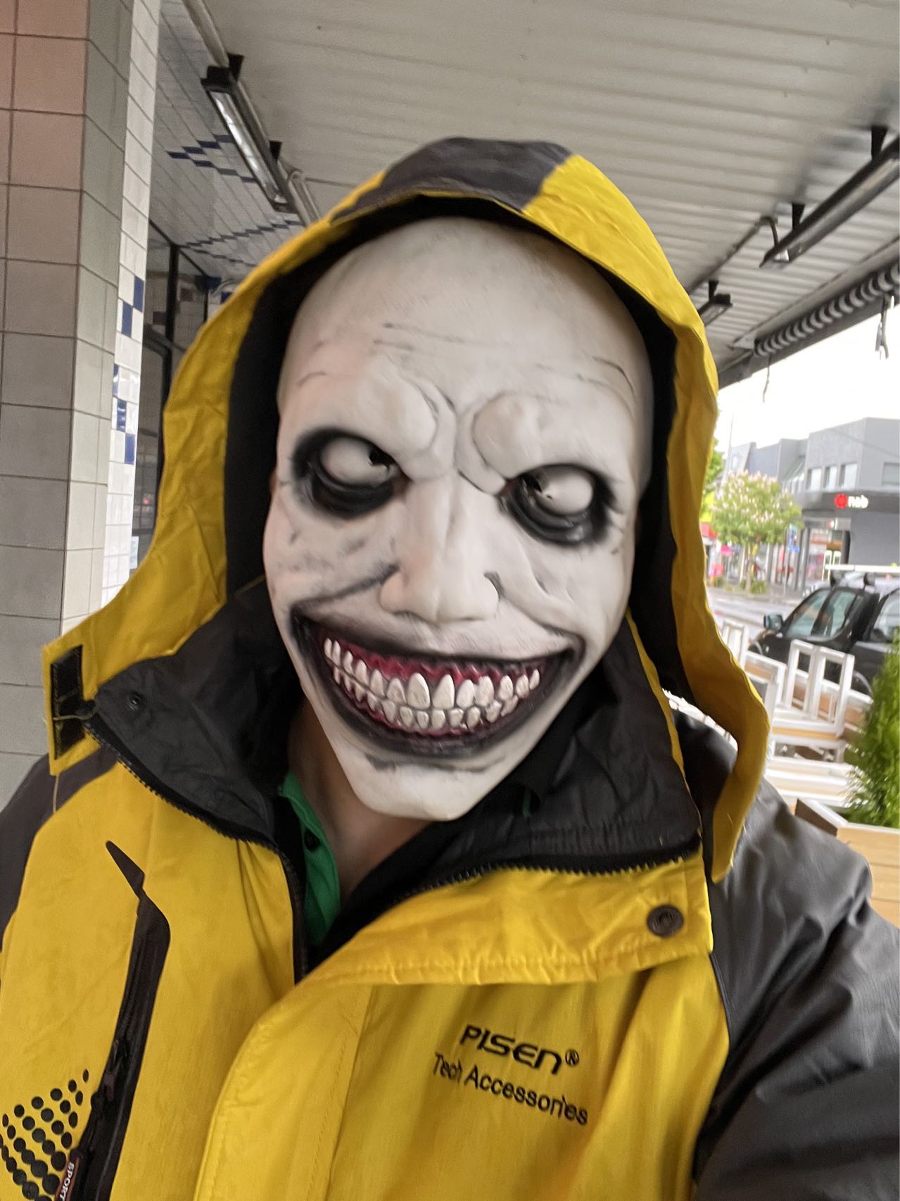 Creepy Smiling Demon Ghost Mask Halloween Cosplay Costume Scary Horror Prop