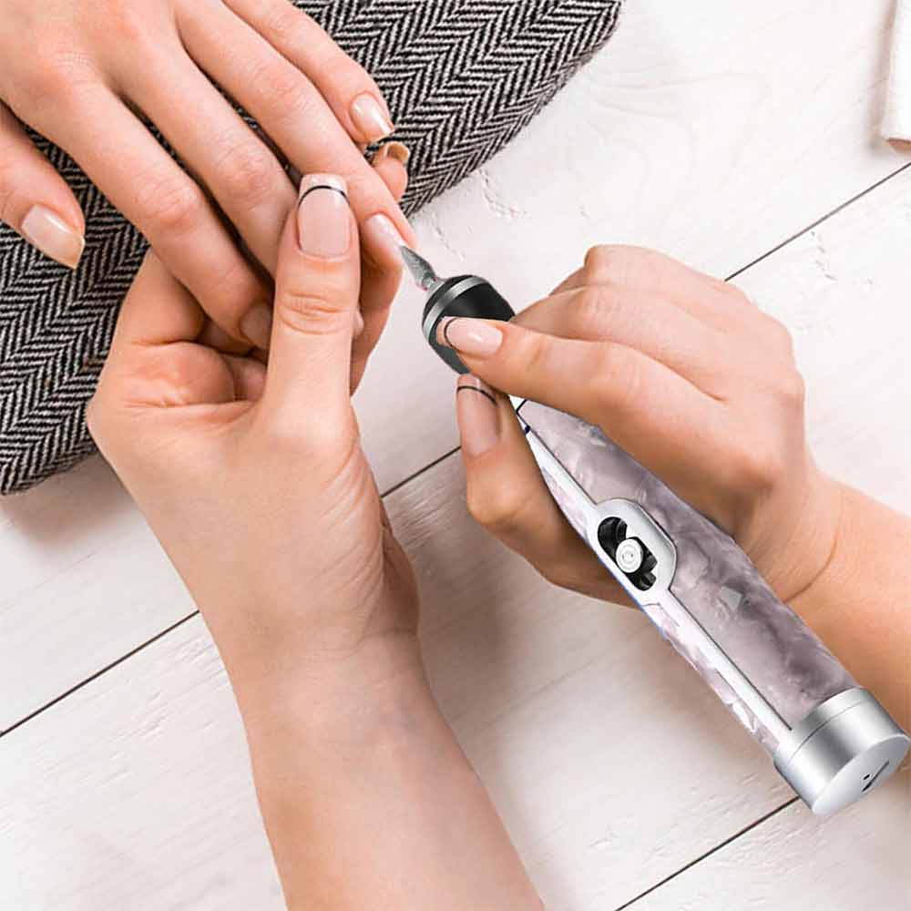 Cordless Nail Grinder for Thick Toenails – 4-Speed Electric Nail File with 7 Attachments, Low Noise & Rechargeable