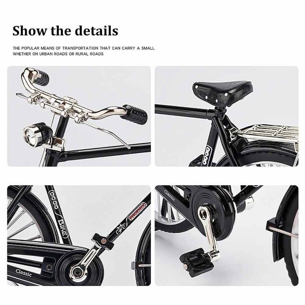 Mini Alloy Bicycle Miniature DIY Retro Bicycle Model Simulation Finger Bike Toys