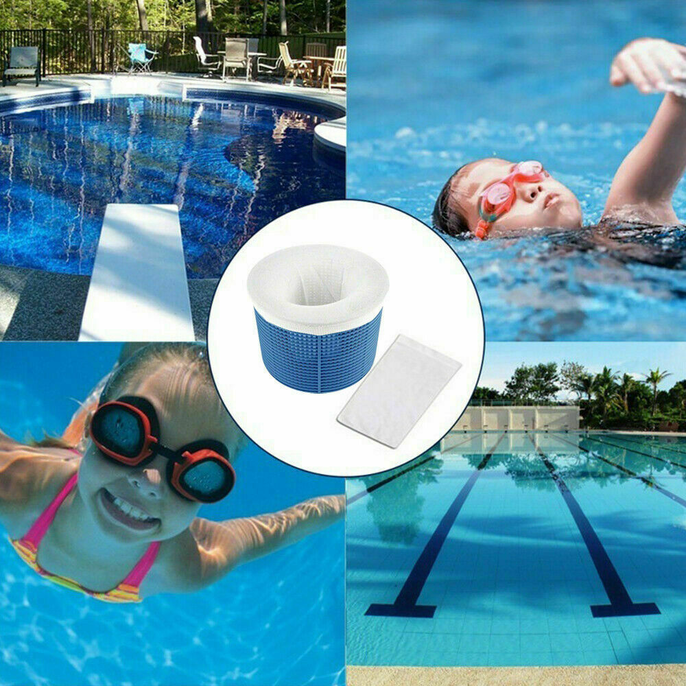 30/40/60 Pack Reusable Pool Skimmer Socks – Fine Mesh Filter Savers for Standard Baskets