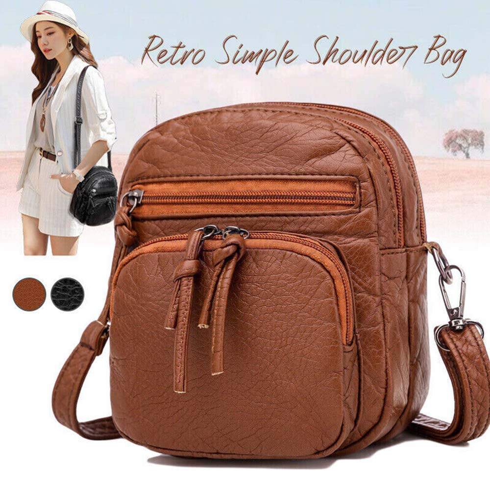 Hot Women PU Leather Crossbody Bag Small Multi Layer Large Capacity Phone Bag