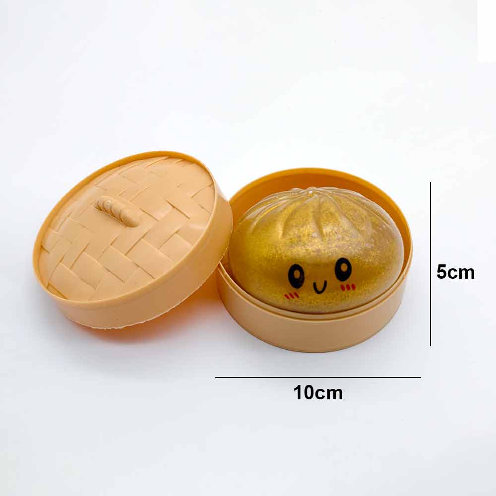 Steamed Bun Squishy – 2-Pack Gold & Red Slow Rebound Stress Relief Toy