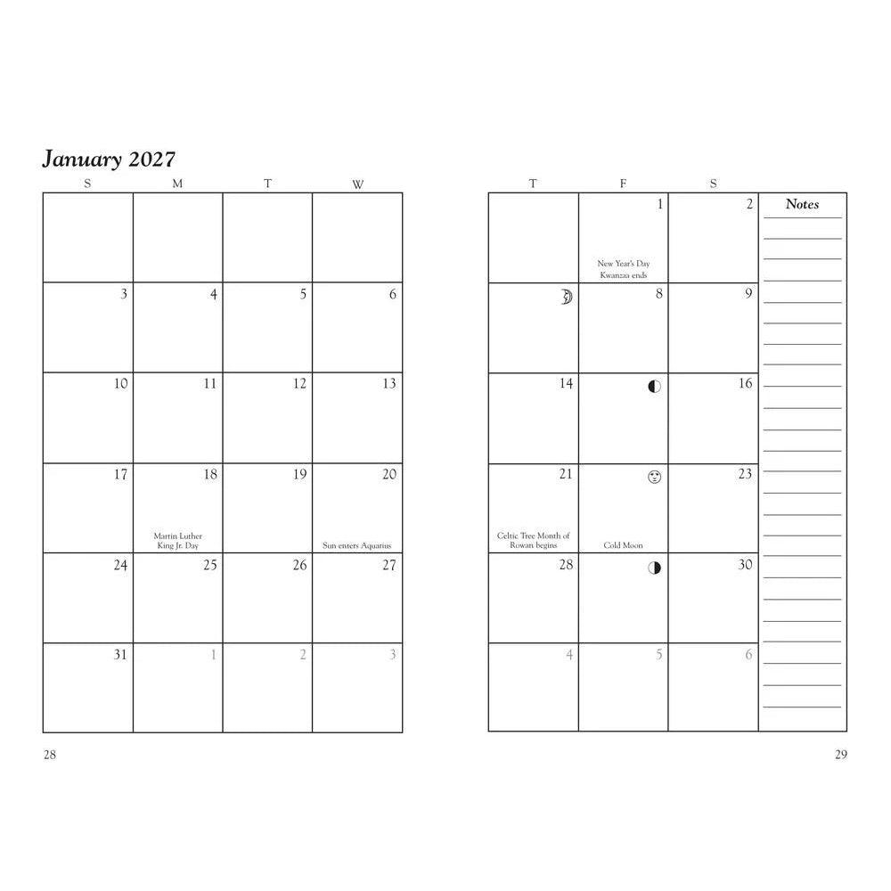 2027 Witches' Themed Journal – Spiral Bound Datebook for Note-Taking & Gifts