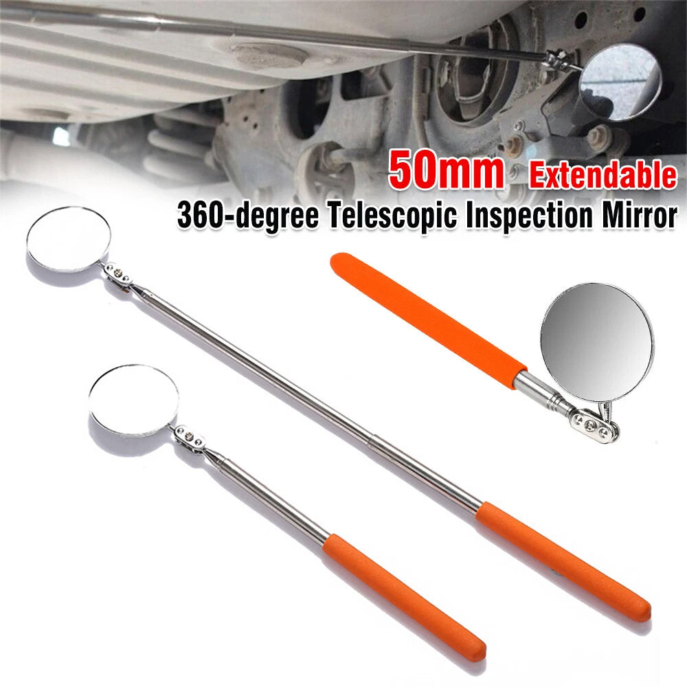 Extending 44CM Inspection 5CM Mirror Telescopic Swivel Car Mechanic Folding Tool 360 DIY