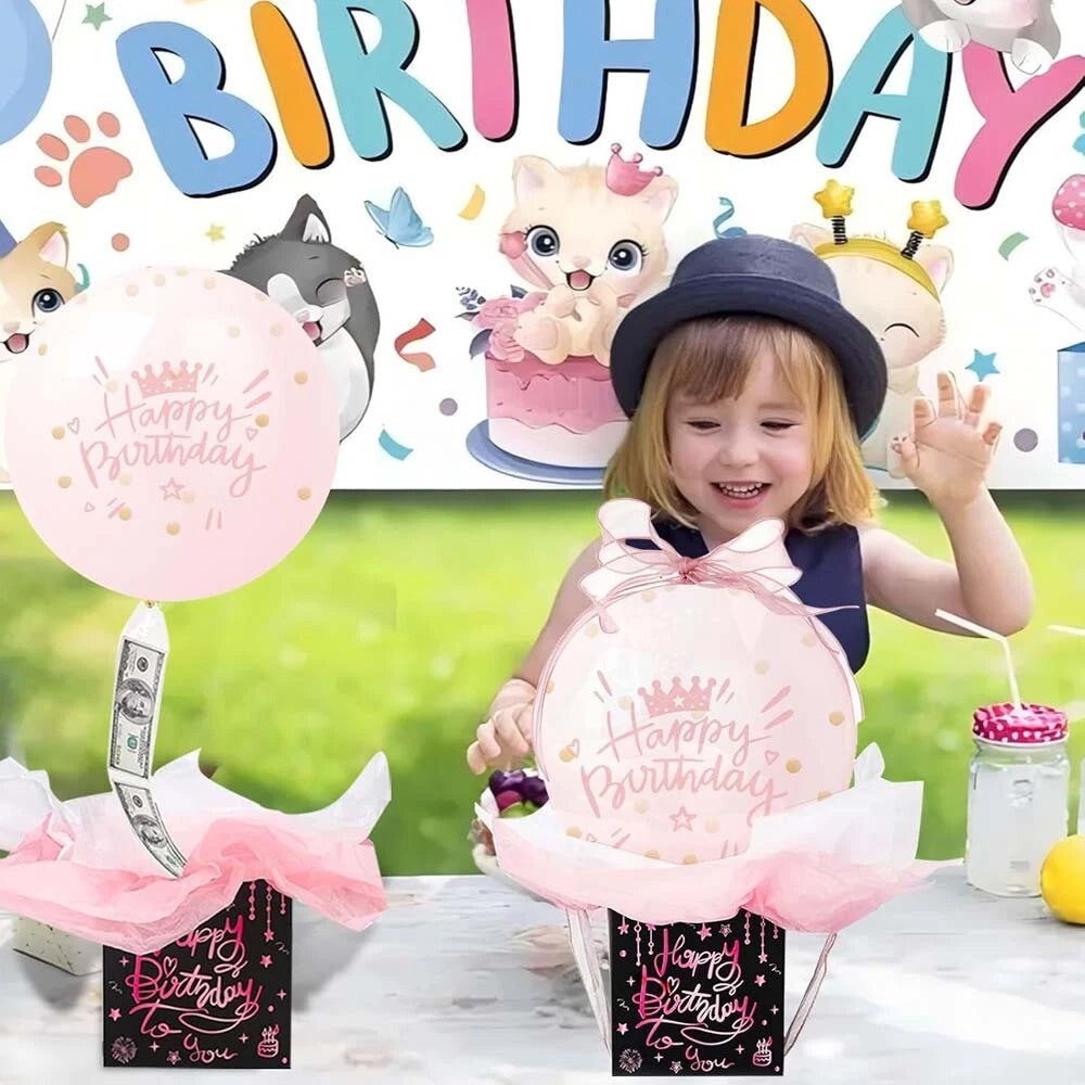 Money Pull Box,Funny Pull Money Balloon Gift Box Happy Birthday Surprise Set