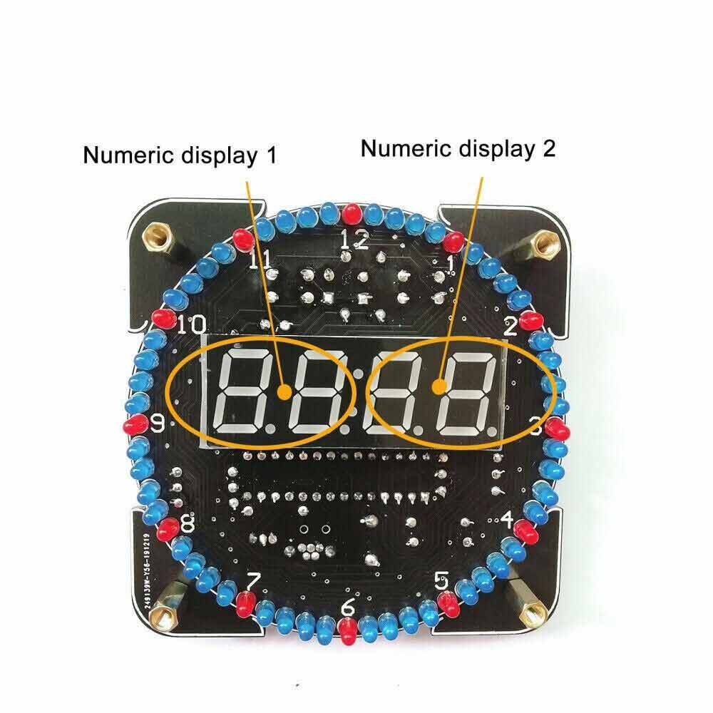 DIY Rotating Digital LED Electronic Digital Clock Temperature Display KIT + Case