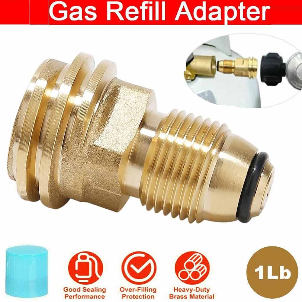BBQ Propane Gas Refill Adapter Valve Cap 1Lb Cylinder Tank Coupler Heater Bottle