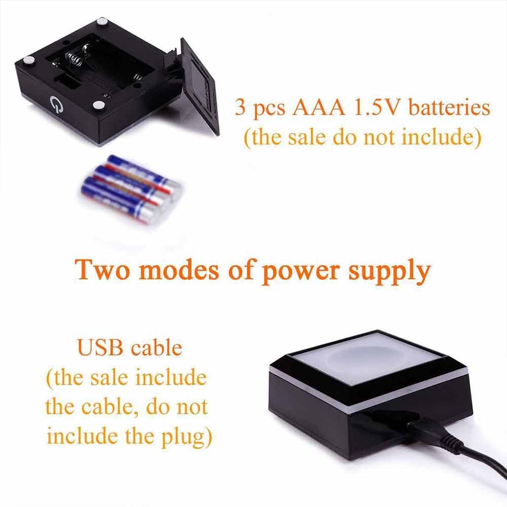 3D Crystal Ball Table Lamp 6CM Moon Planet Globe LED Night Light Home Decor Gift