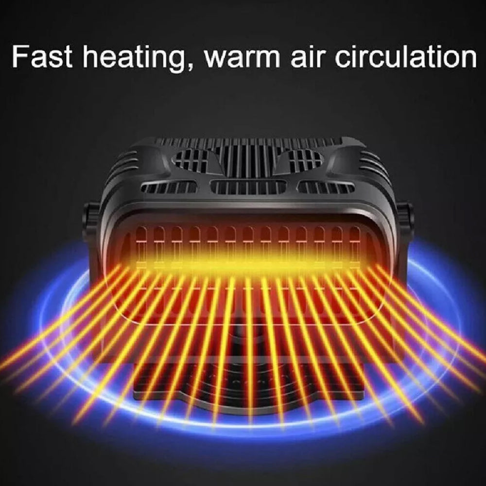 24V Car Fan Heater Portable Vehicle Heating Windscreen Defroster Demister 200W