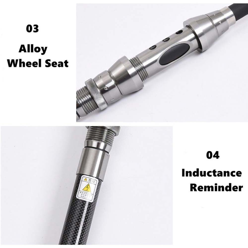 Carbon Fiber Telescopic Fishing Rod Portable Travel Spinning Pole Sea-Freshwater